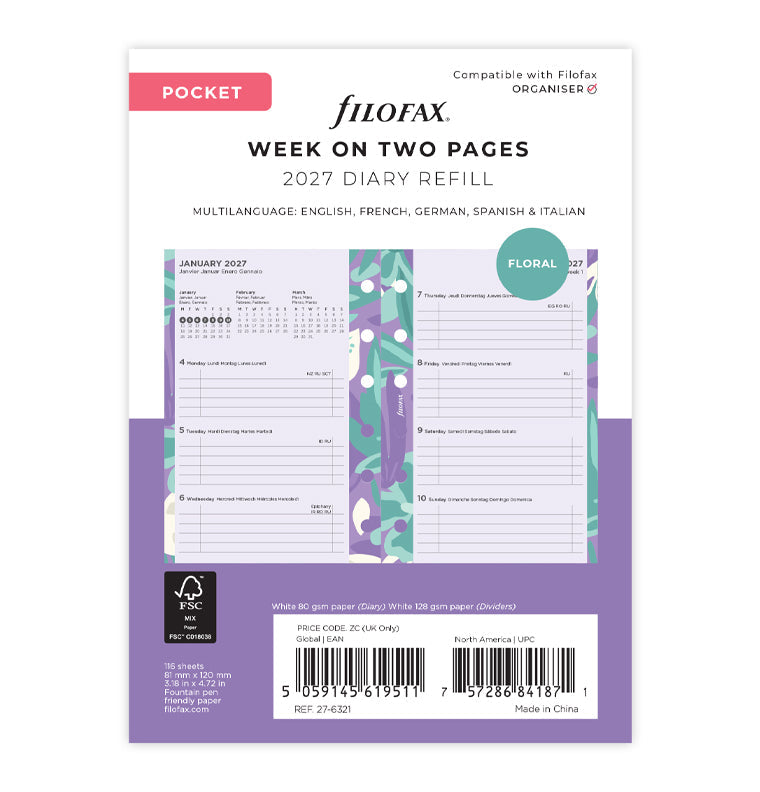 filofax-illustrated-diary-pack-pocket-2027-1-woche-2-seiten image 1