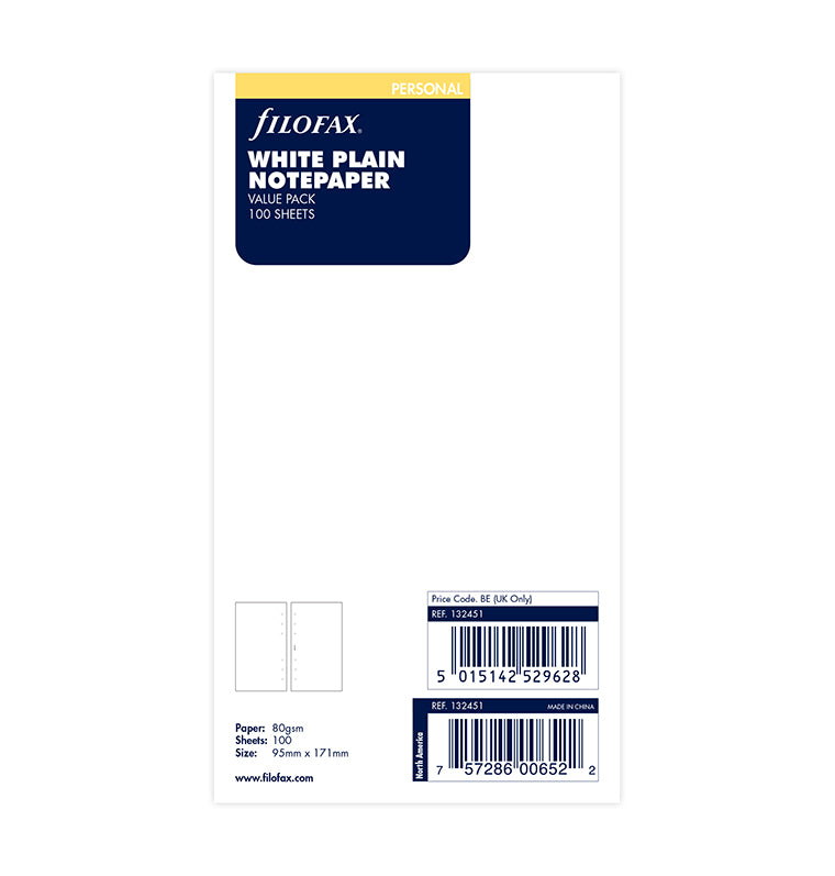 filofax-notizpapier-wei-blanko-vorteilspack-personal-100-blatt image 1