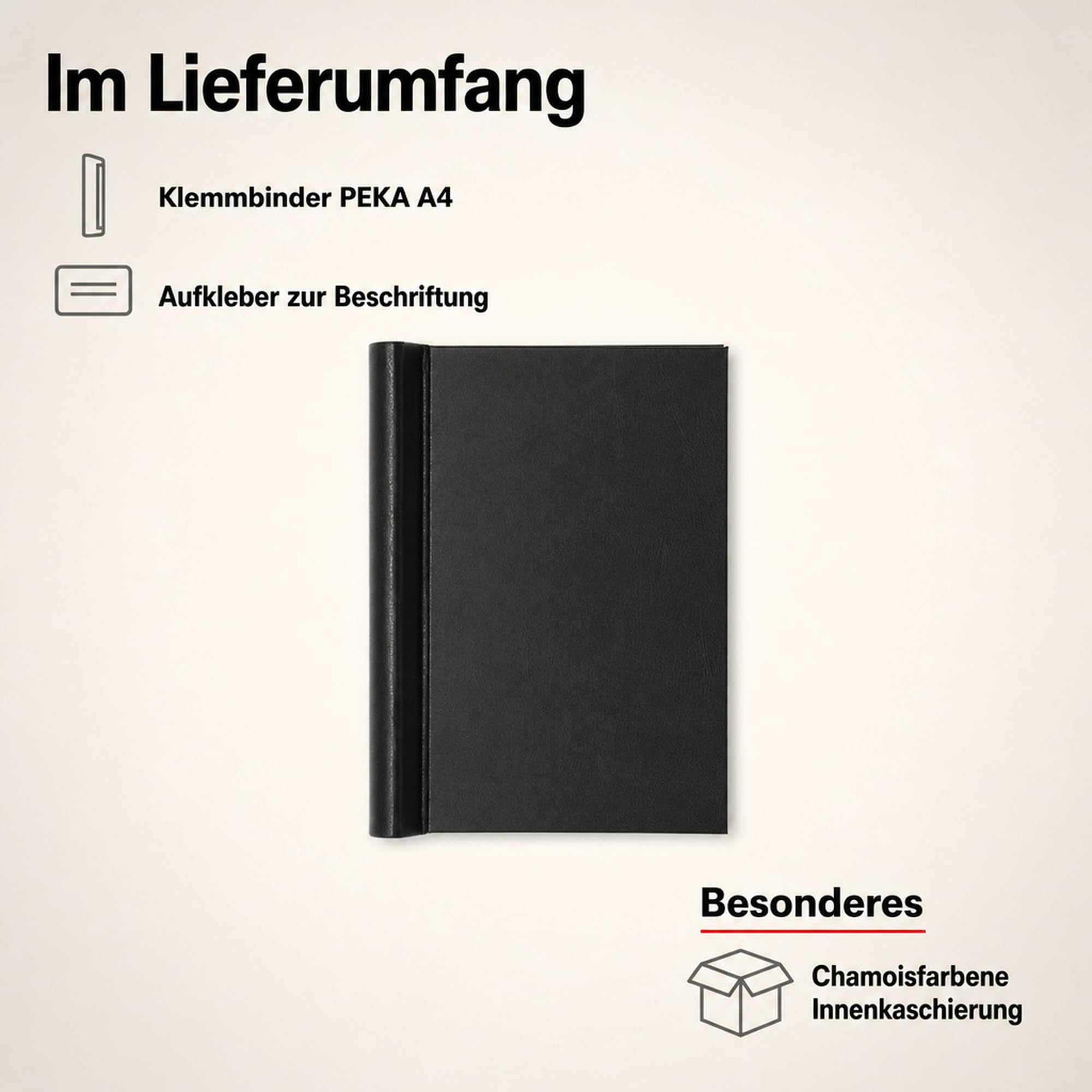 leuchtturm1917-peka-klemmbinder-a4-schwarz-klemmmappe-ohne-lochen-bis-500-blatt image 7