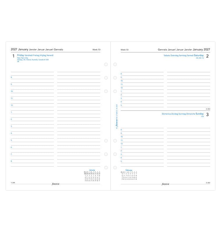 filofax-kalendereinlage-1-tag-1-seite-a5-2027-multilingual image 4