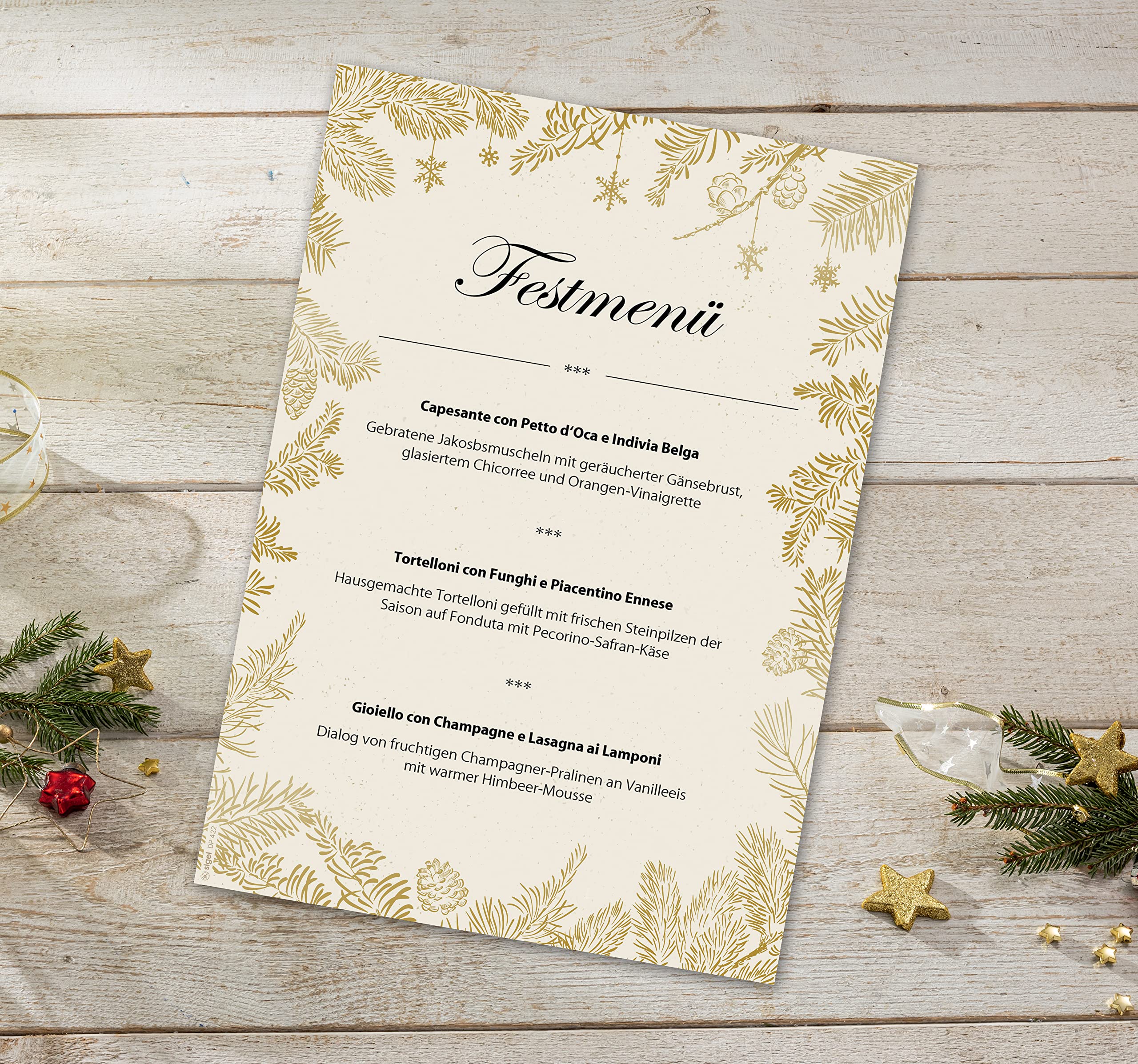 sigel-weihnachtsbriefpapier-golden-christmas-a4-100-blatt image 3