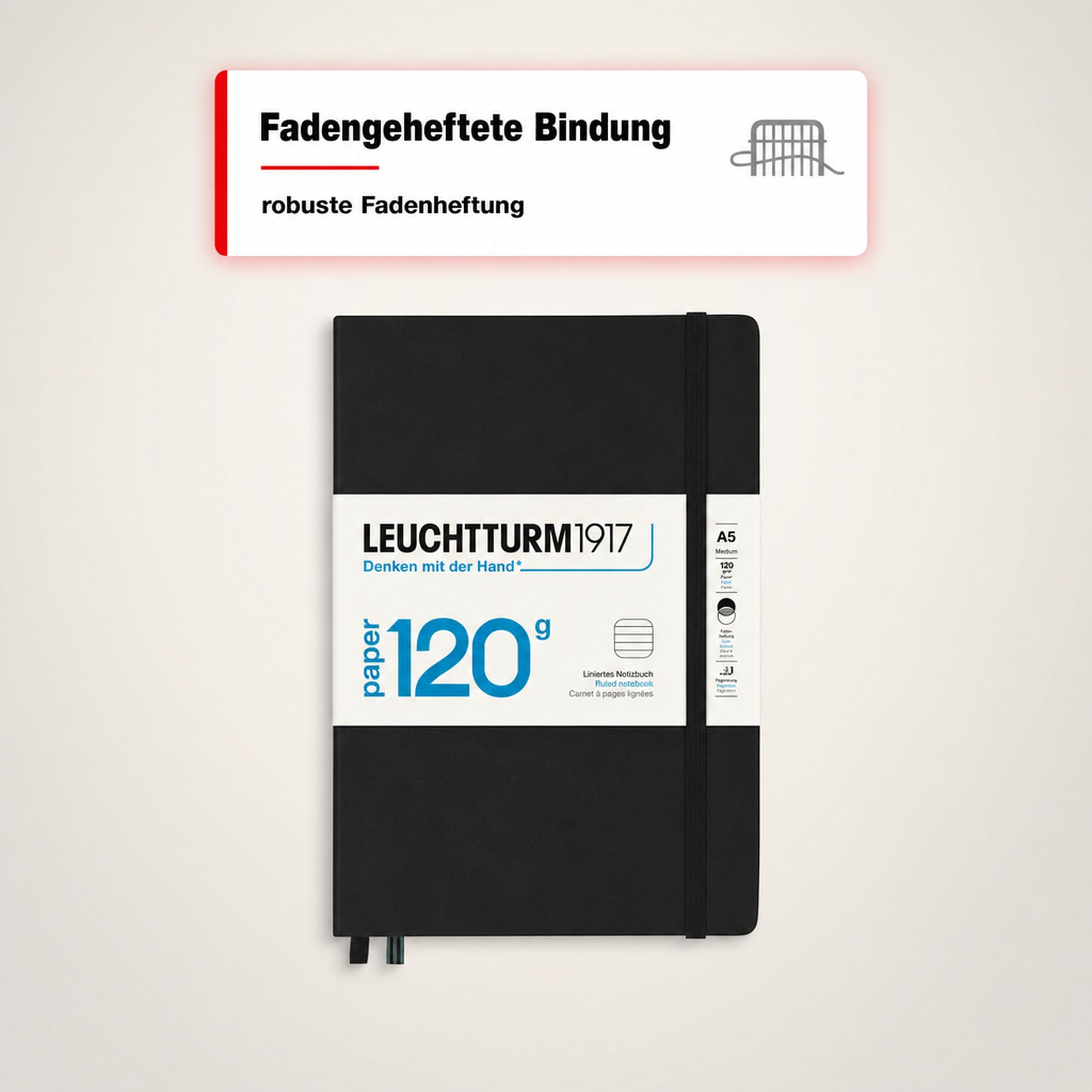 leuchtturm1917-notizbuch-medium-a5-schwarz-liniert-paper-edition-120-g-m image 8