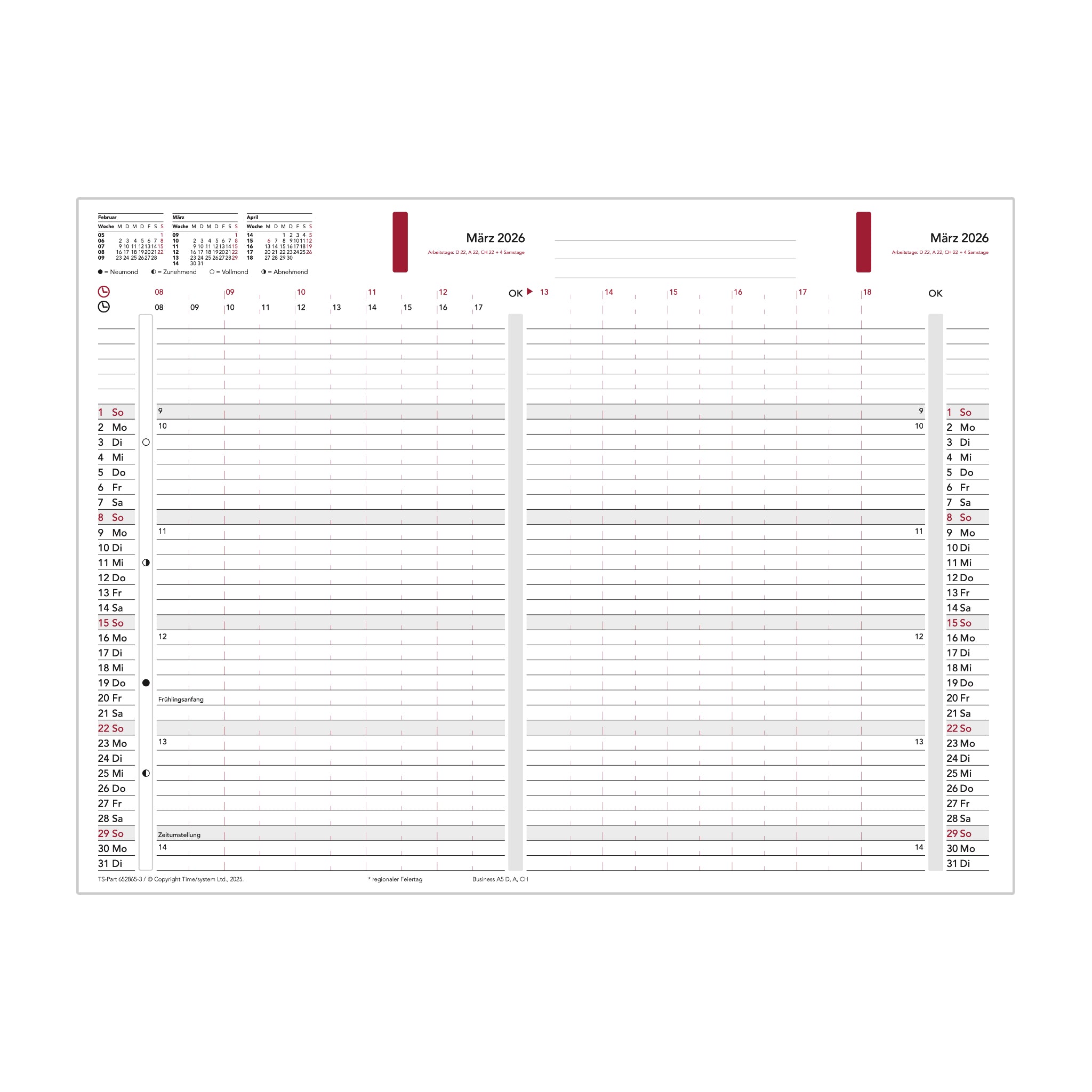 time-system-business-a5-monatspl-ne-2026-zum-ausfalten-12-bl-tter image 1
