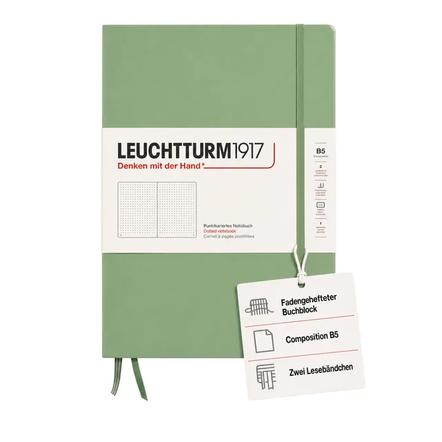 leuchtturm1917-notizbuch-composition-b5-hardcover-salbei-dotted-219-seiten image 1