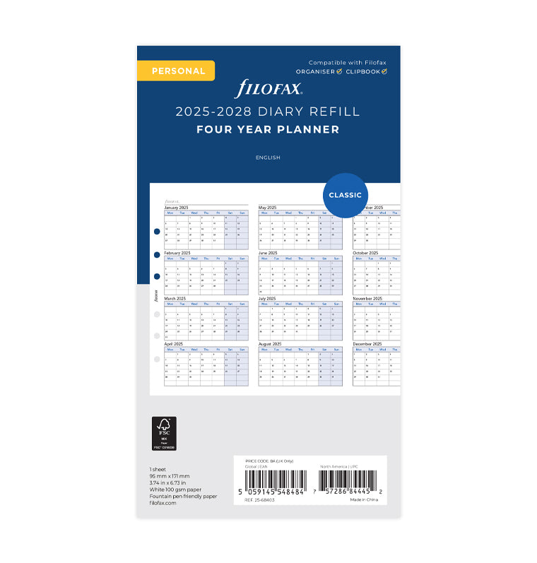 filofax-4-jahresplaner-2025-2028-personal-englisch-leporello-einlage image 1