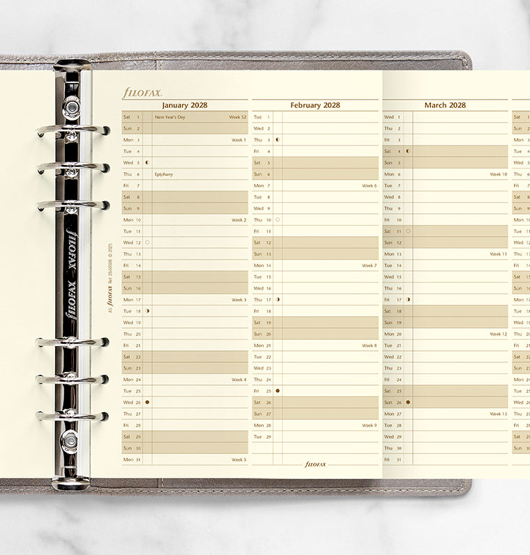 filofax-jahresplaner-englisch-a5-2028-cotton-cream-leporello image 2