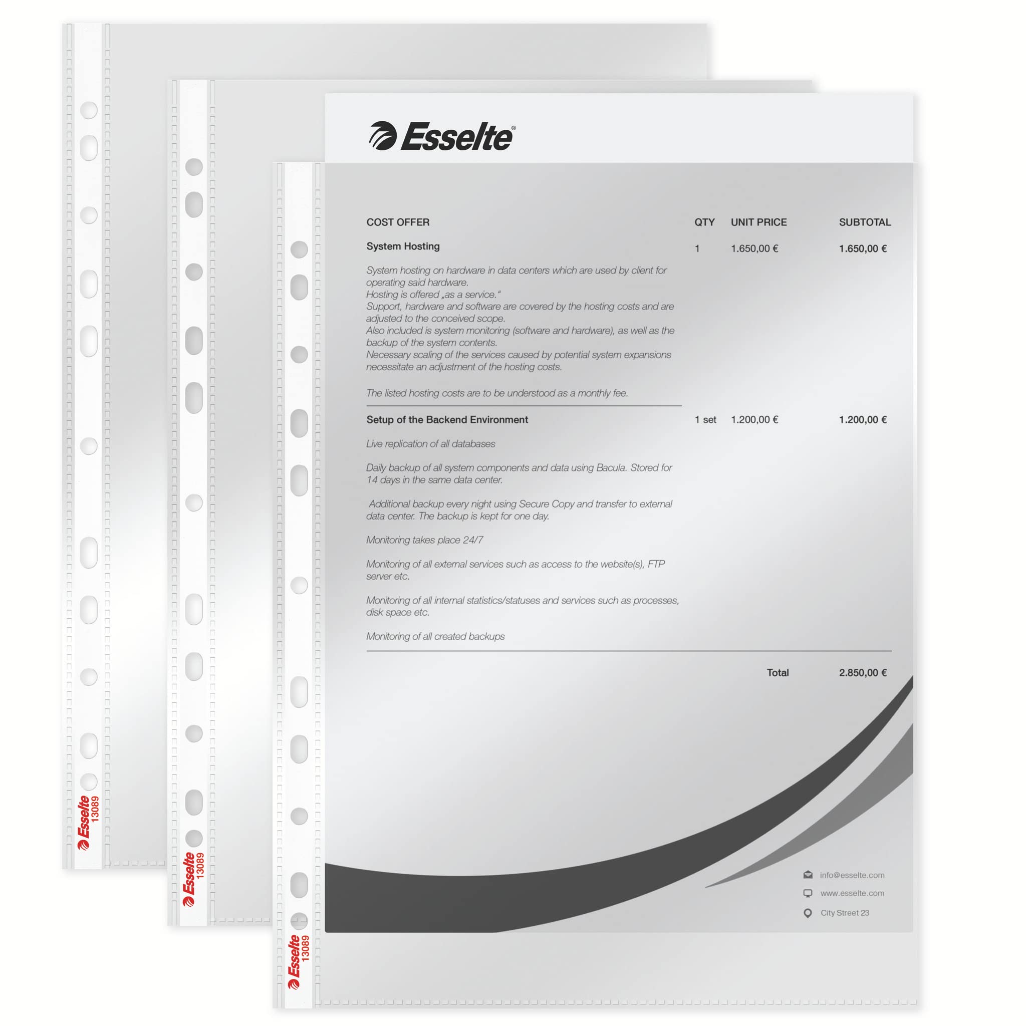 esselte-standard-prospekth-llen-a4-100-st-ck-0-065-mm-pp-folie-farblos-matt-ober image 8