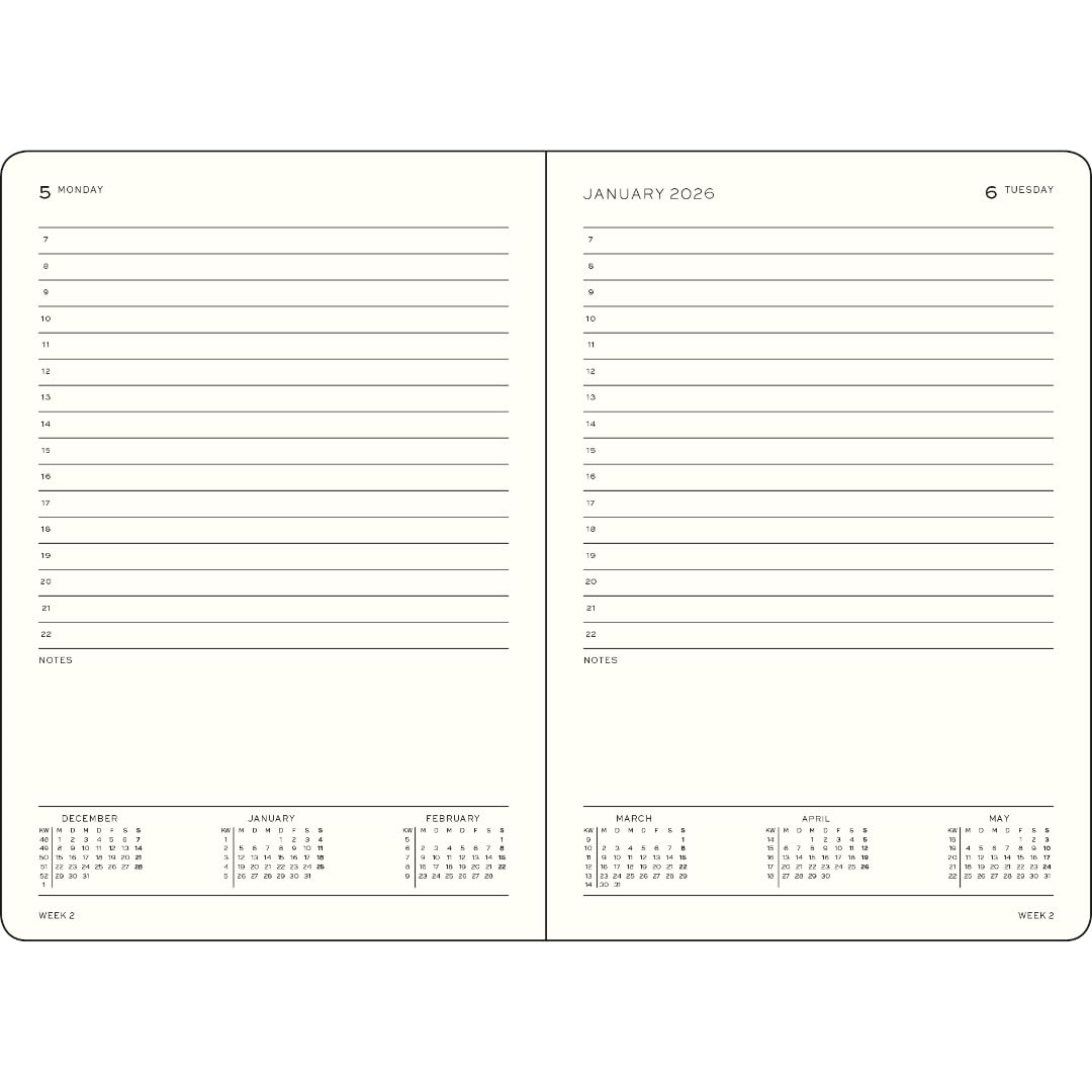 leuchtturm1917-tageskalender-2026-medium-a5-forest-green-englisch image 3