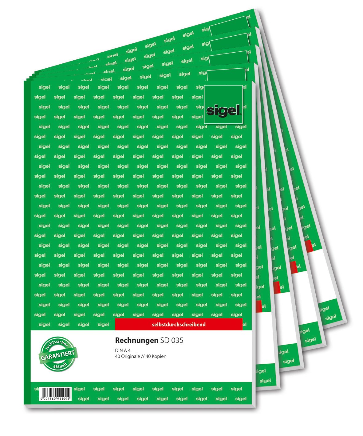 sigel-sd035-5-rechnungen-a4-selbstdurchschreibend-2x40-blatt-5er-pack image 1