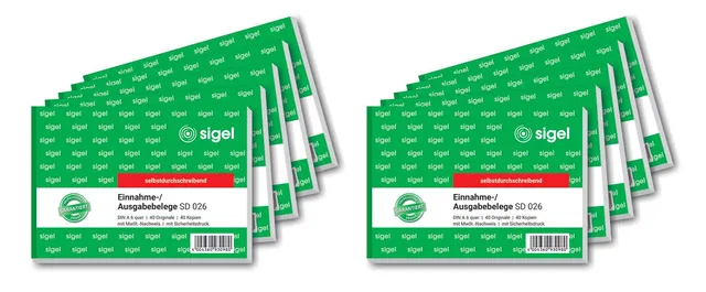 sigel-ausgabe-einnahmebeleg-a6-quer-selbstdurchschreibend-10-st-ck image 1