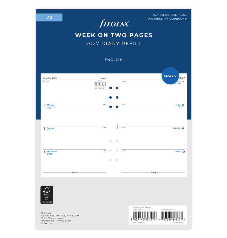 filofax-wochenkalender-1-woche-2-seiten-englisch-a5-2027 image 1