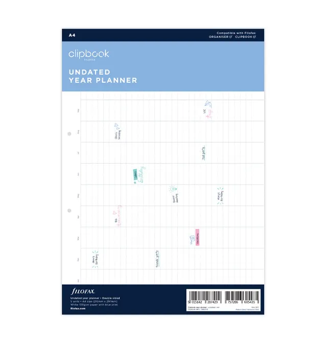 filofax-clipbook-jahresplaner-undatiert-a4-flexible-einlage image 1