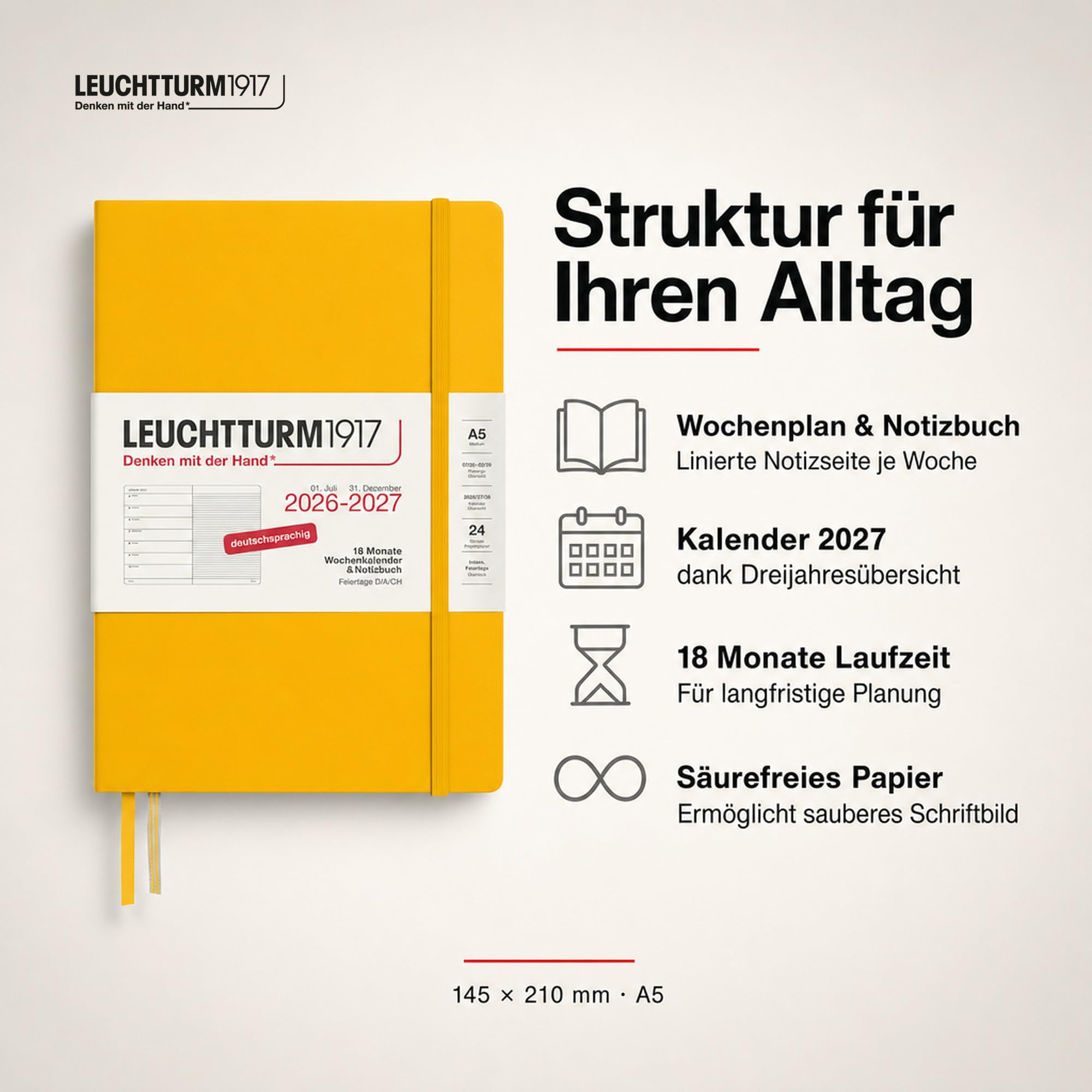 leuchtturm1917-wochenkalender-2027-a5-mit-notizbuch-18-monate-juli-2026-dezember image 2