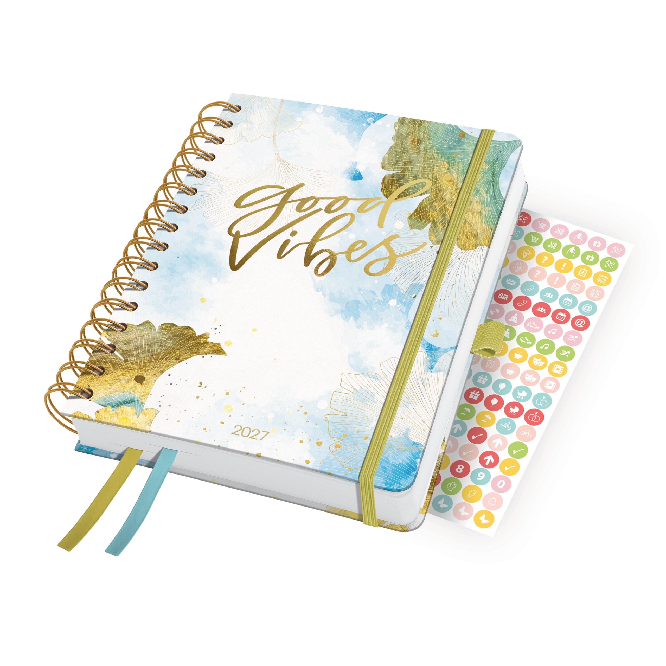 sigel-jolie-spiralkalender-2027-a5-hellblau-gold-hardcover image 5