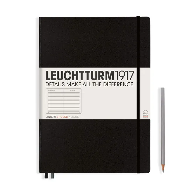 leuchtturm1917-notizbuch-master-classic-a4-schwarz-liniert-hardcover-235-seiten image 1