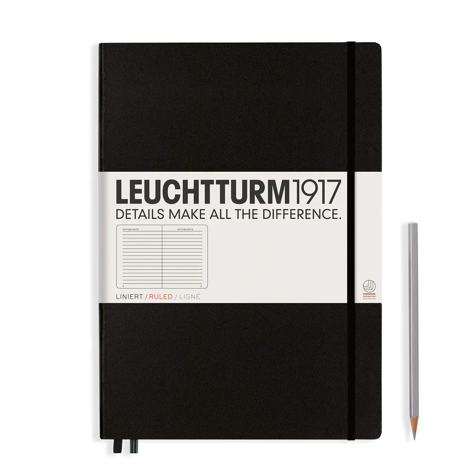leuchtturm1917-notizbuch-master-classic-a4-schwarz-liniert-hardcover-235-seiten image 1