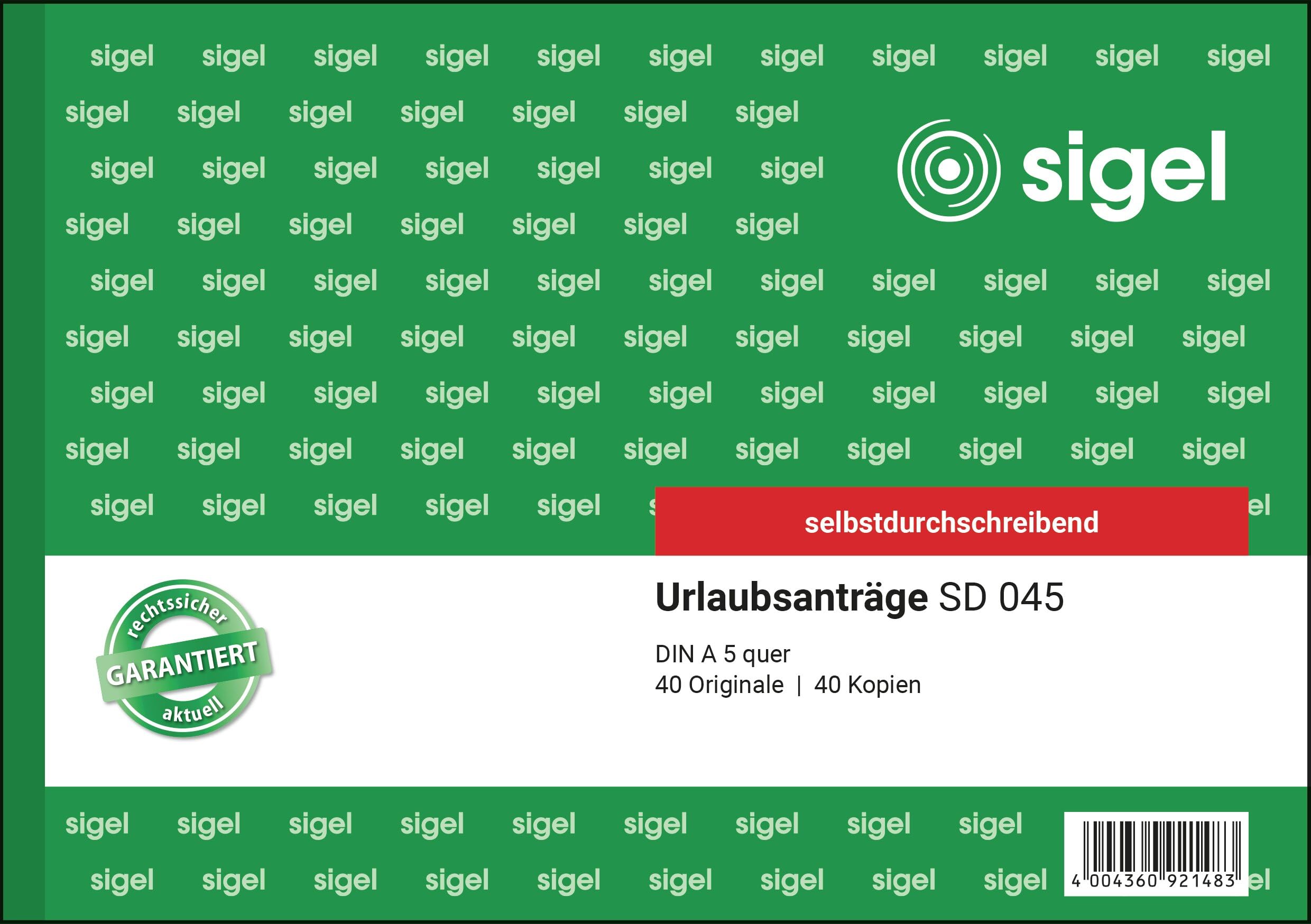 sigel-urlaubsantrag-a5-quer-selbstdurchschreibend-formularbuch-mit-kopie image 1