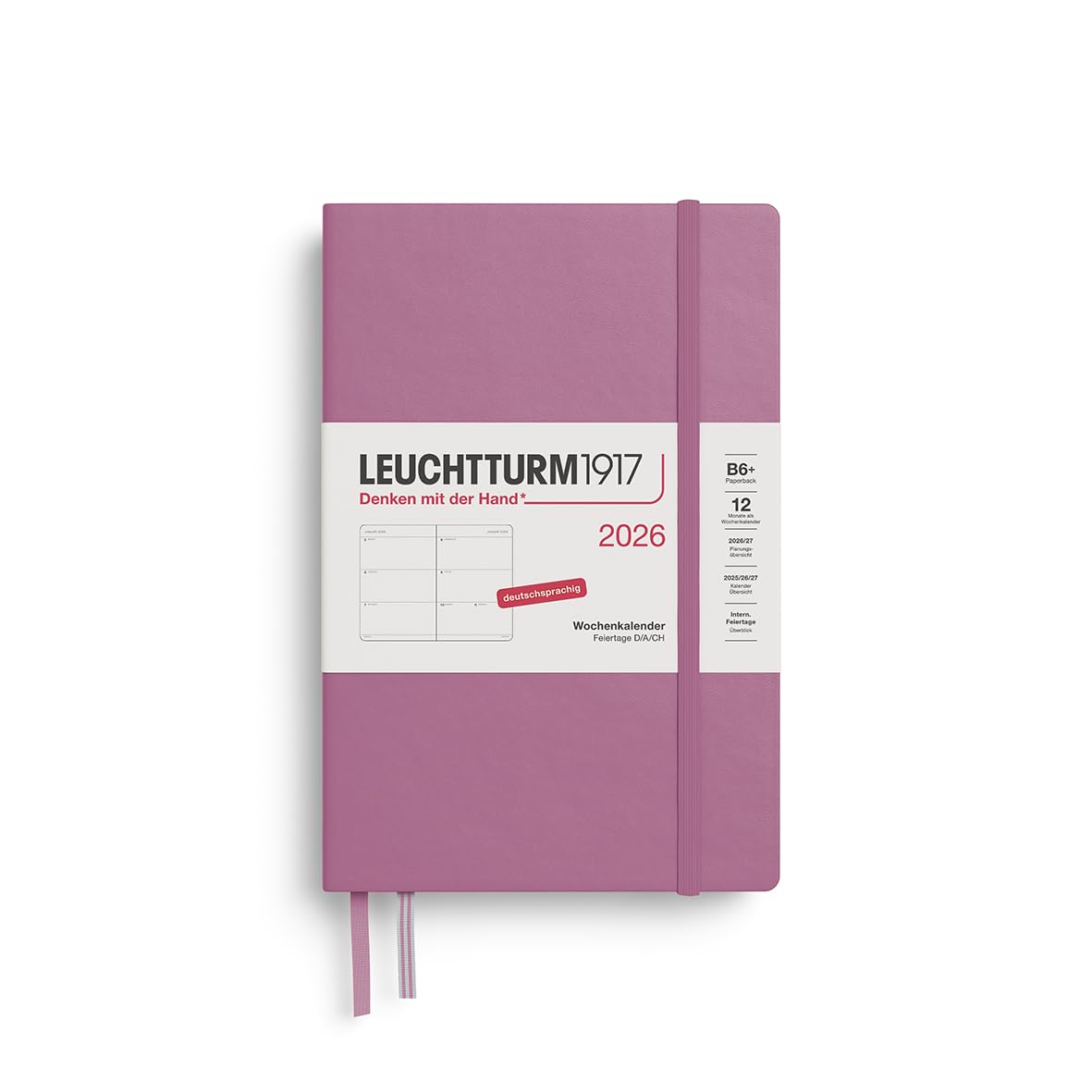 leuchtturm1917-wochenkalender-paperback-b6-2026-dusty-rose-deutsch image 1