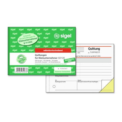 sigel-quittungsblock-kleinunternehmer-a6-quer-2x30-blatt image 6