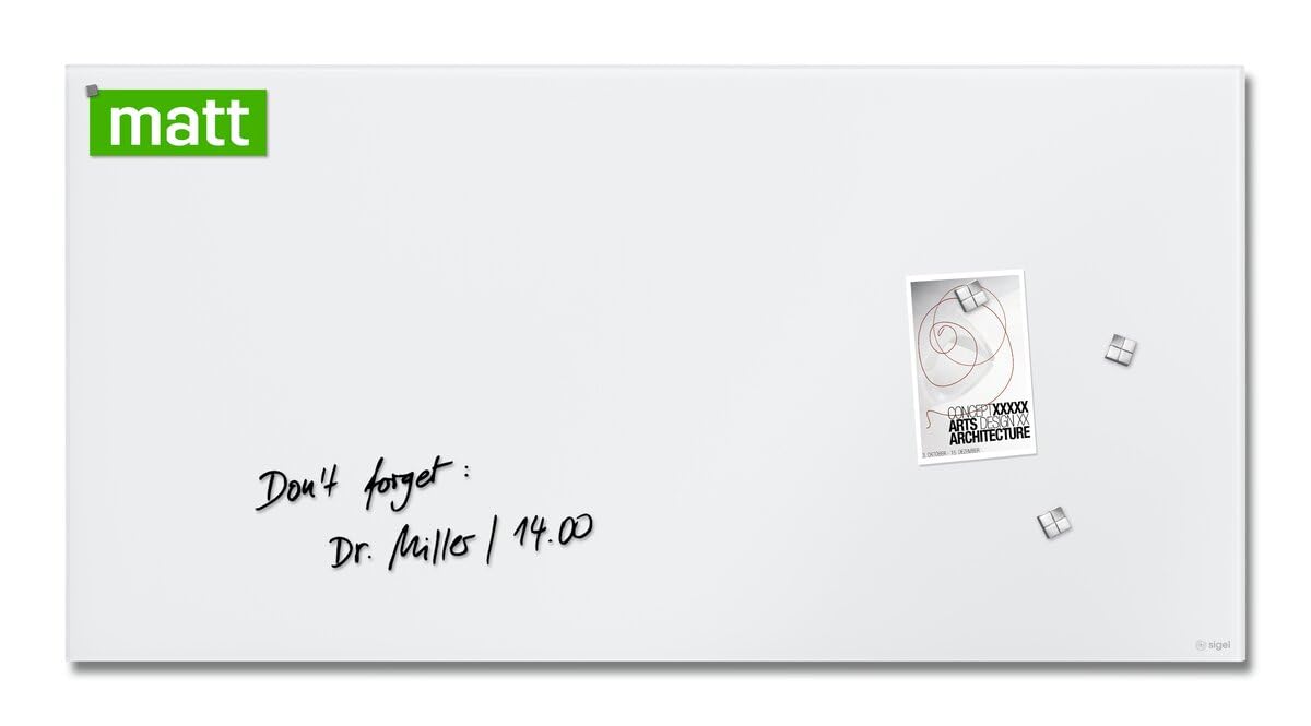 sigel-artverum-glas-whiteboard-91x46-cm-super-wei-matt-magnetisch image 1
