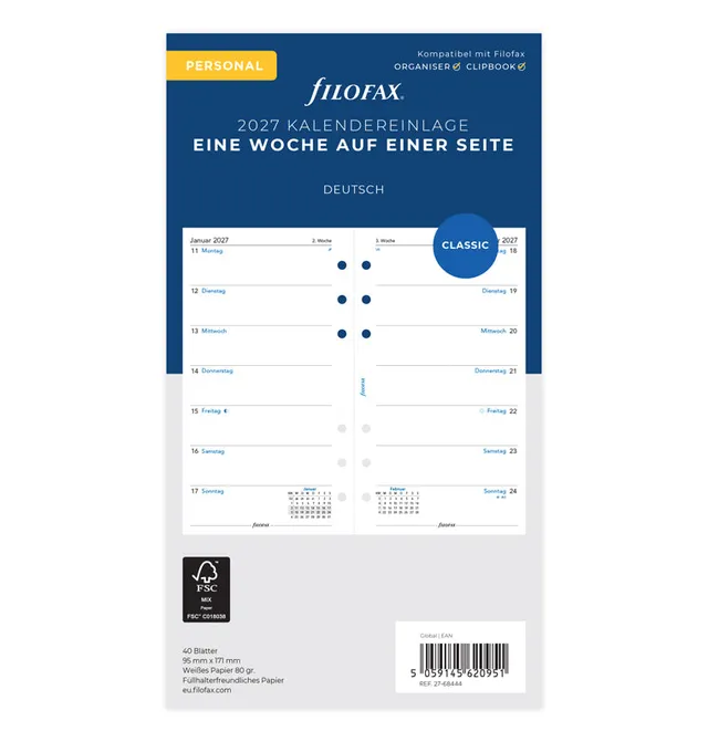 filofax-personal-kalendereinlage-2027-1-woche-1-seite-deutsch image 1