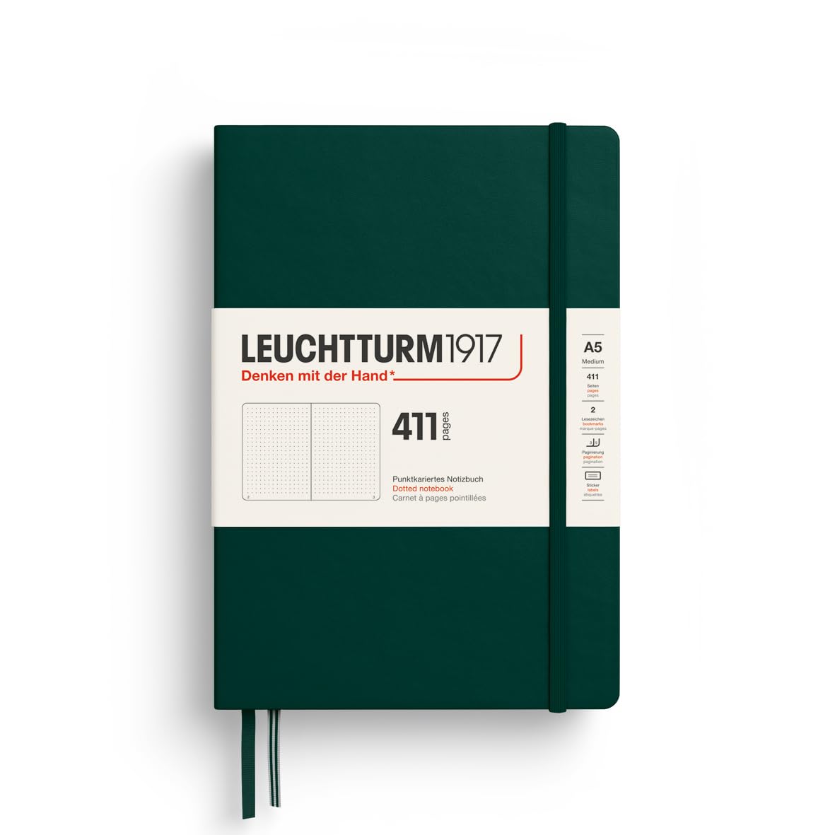 leuchtturm1917-notizbuch-medium-a5-hardcover-dotted-411-nummerierte-seiten-fores image 1