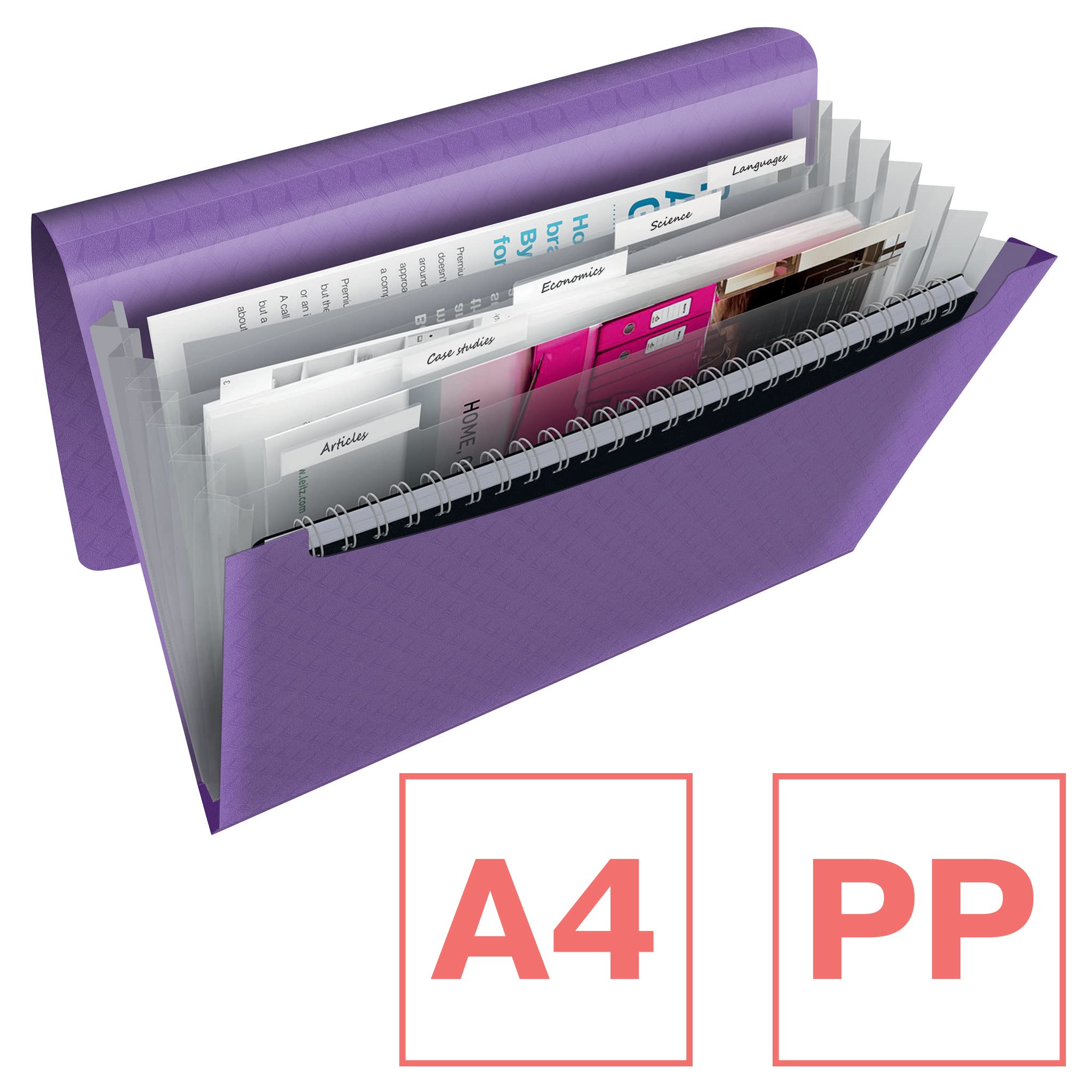 esselte-colour-breeze-a4-f-chermappe-6-f-cher-mit-5-registern-lavendel image 2