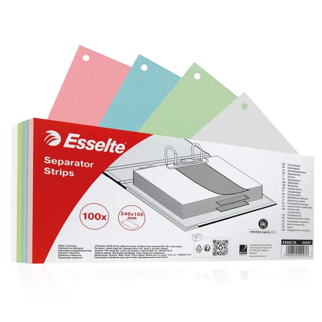 esselte-karton-trennbl-tter-a4-100-blatt-4-farbig-10-5x24cm-recycling image 1
