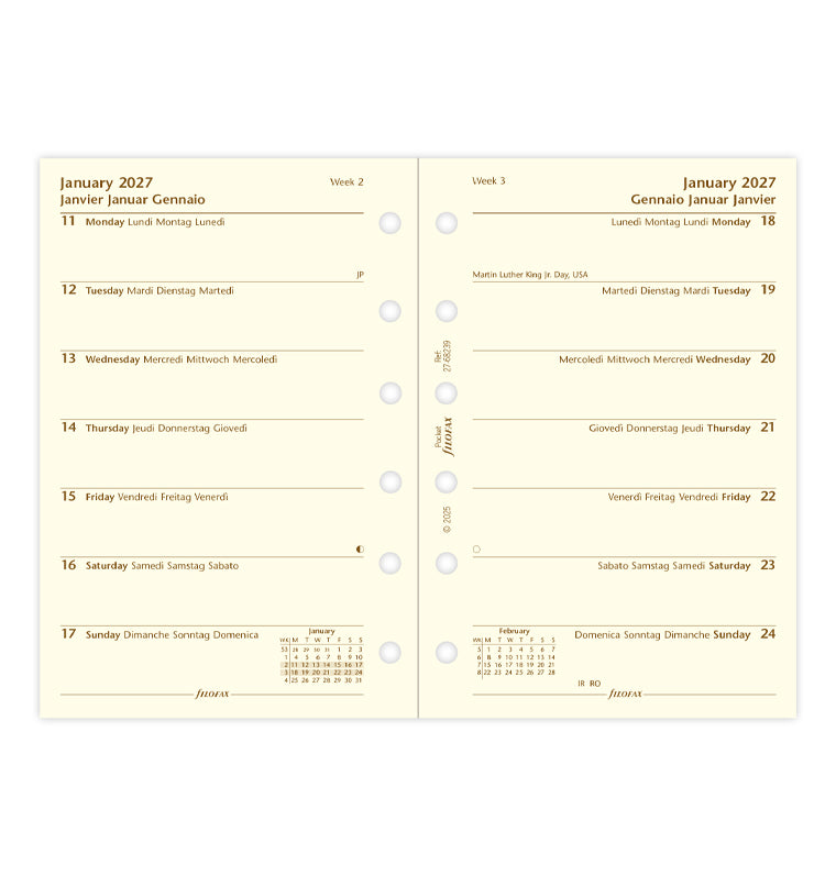 filofax-kalendereinlage-1-woche-1-seite-multilingual-pocket-2027-cotton-cream image 4