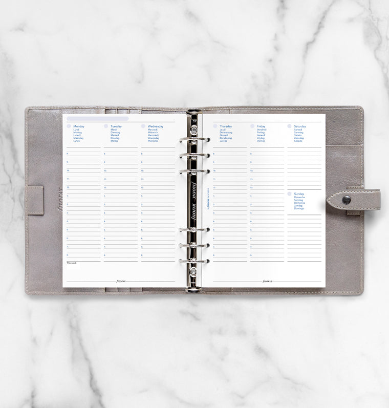 filofax-any-year-a5-kalendereinlage-1-woche-2-seiten-undatiert-multilingual image 3