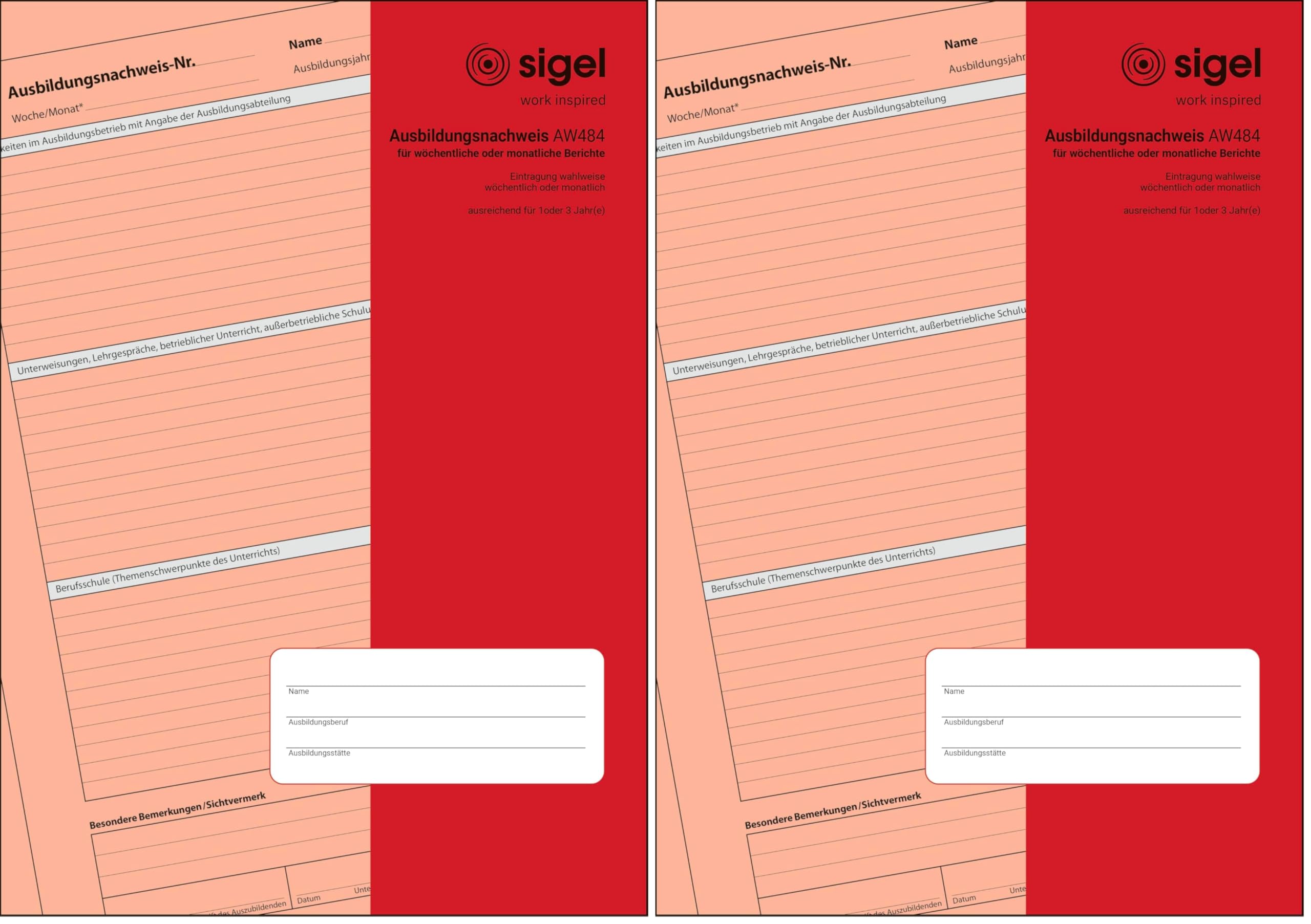 sigel-aw484-ausbildungsnachweisheft-a4-berichtsheft-28-blatt image 8