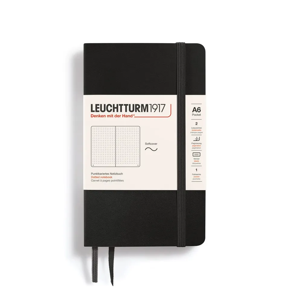 leuchtturm1917-notizbuch-pocket-a6-softcover-dotted-schwarz image 1