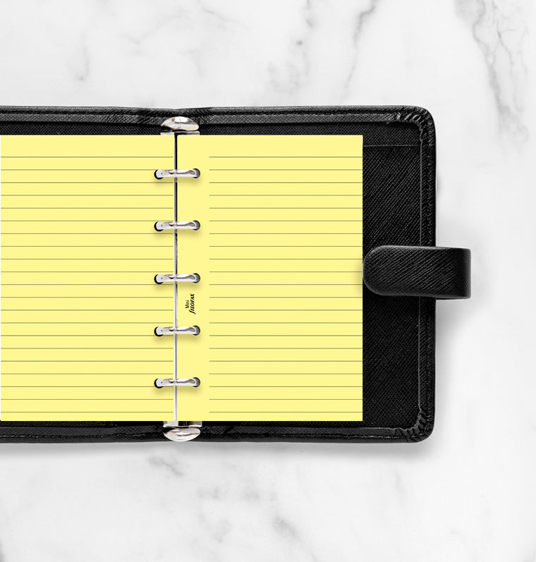 filofax-notizpapier-gelb-liniert-mini-einlage-20-blatt image 2