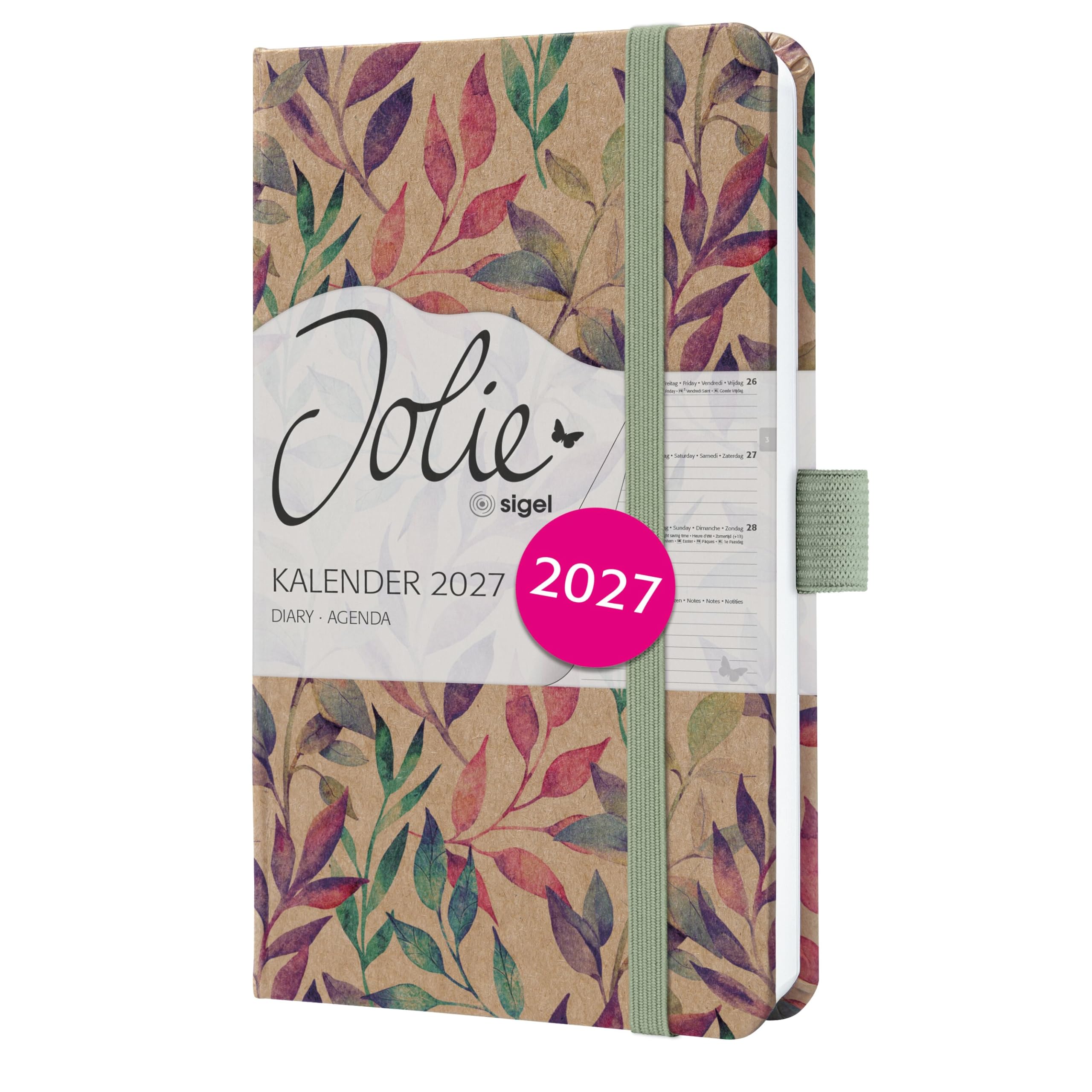 sigel-jolie-wochenkalender-2027-a6-dancing-leaves-hardcover-kraftpapier image 7