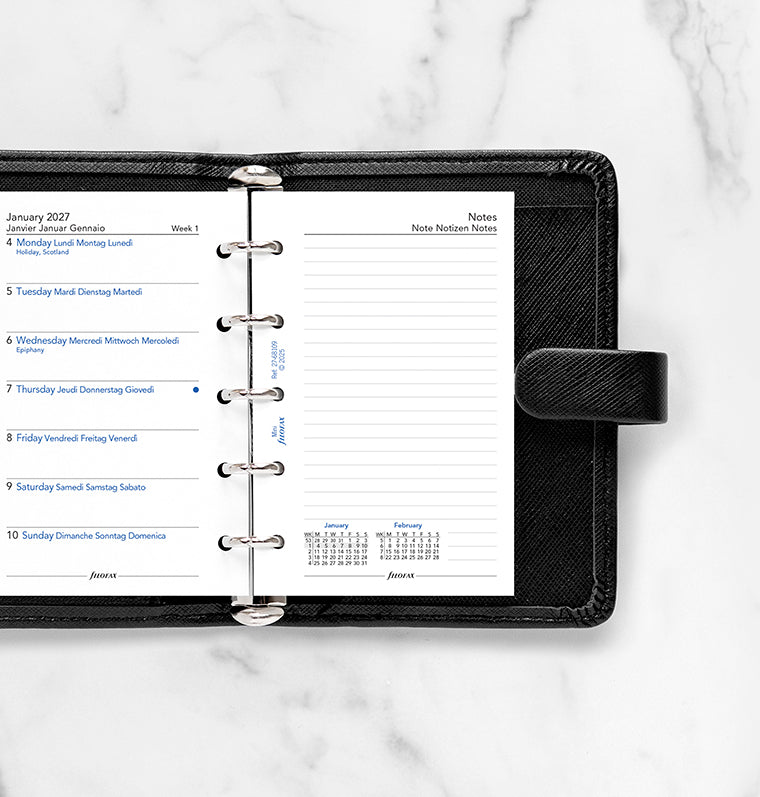 filofax-kalendereinlage-1-woche-1-seite-notizen-mini-2027-multilingual image 2
