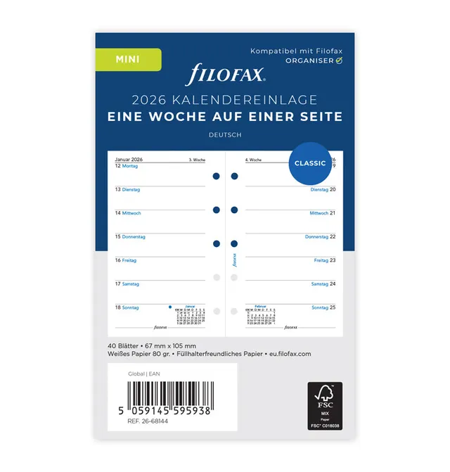 filofax-kalendereinlage-2026-mini-1-woche-auf-1-seite-deutsch image 1