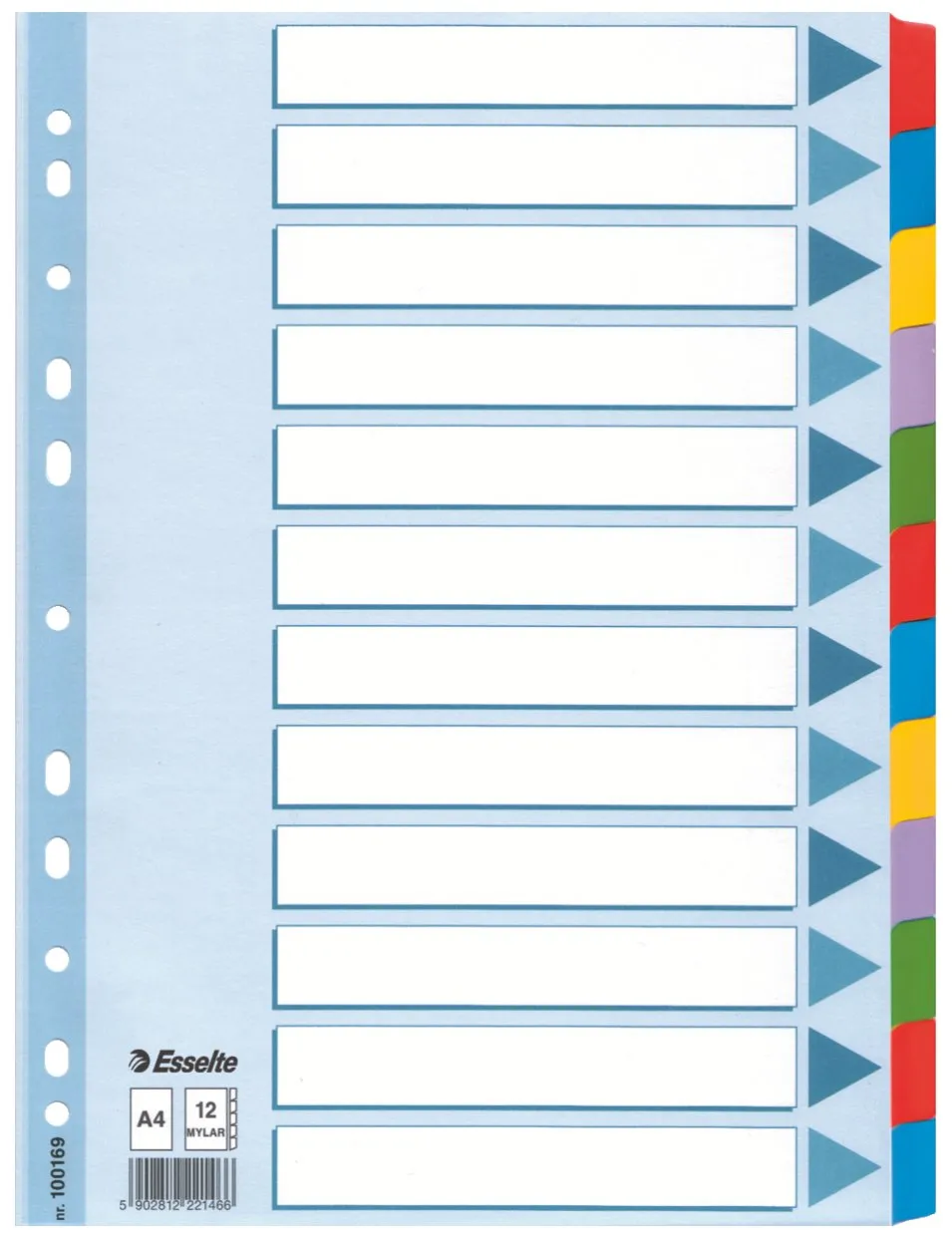 esselte-register-f-r-a4-deckblatt-und-12-trennbl-tter-mit-taben-blau-mehrfarbig- image 1