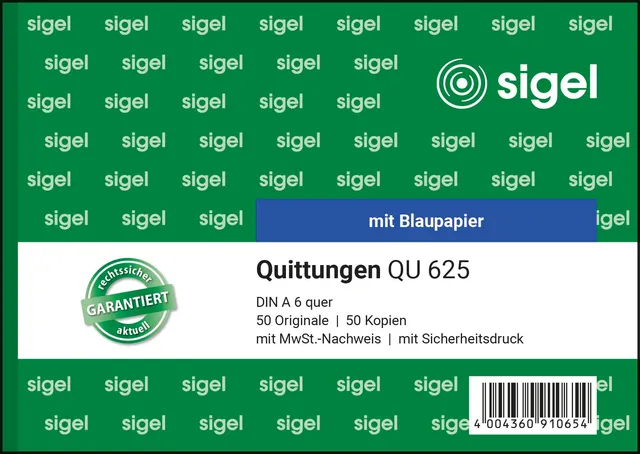 sigel-qu625-quittungsblock-a6-quer-quittungsbuch-mit-mwst-nachweis image 1