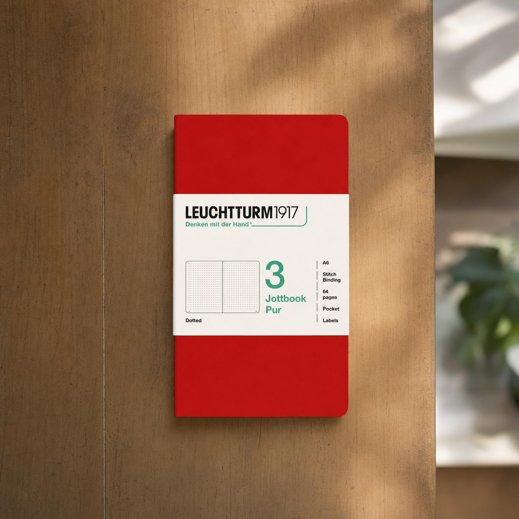 leuchtturm1917-jottbook-pur-a6-punktkariert-cherry-notizheft-3er-set image 3