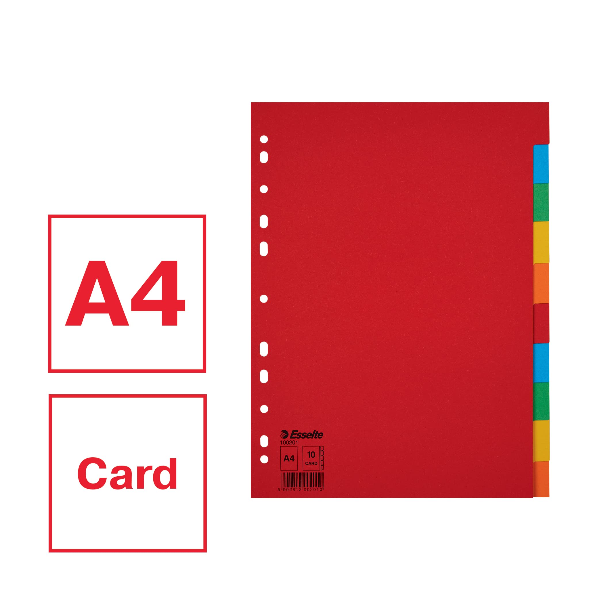 esselte-100201-register-a4-10-teilig-recyclingkarton-mehrfarbig image 2
