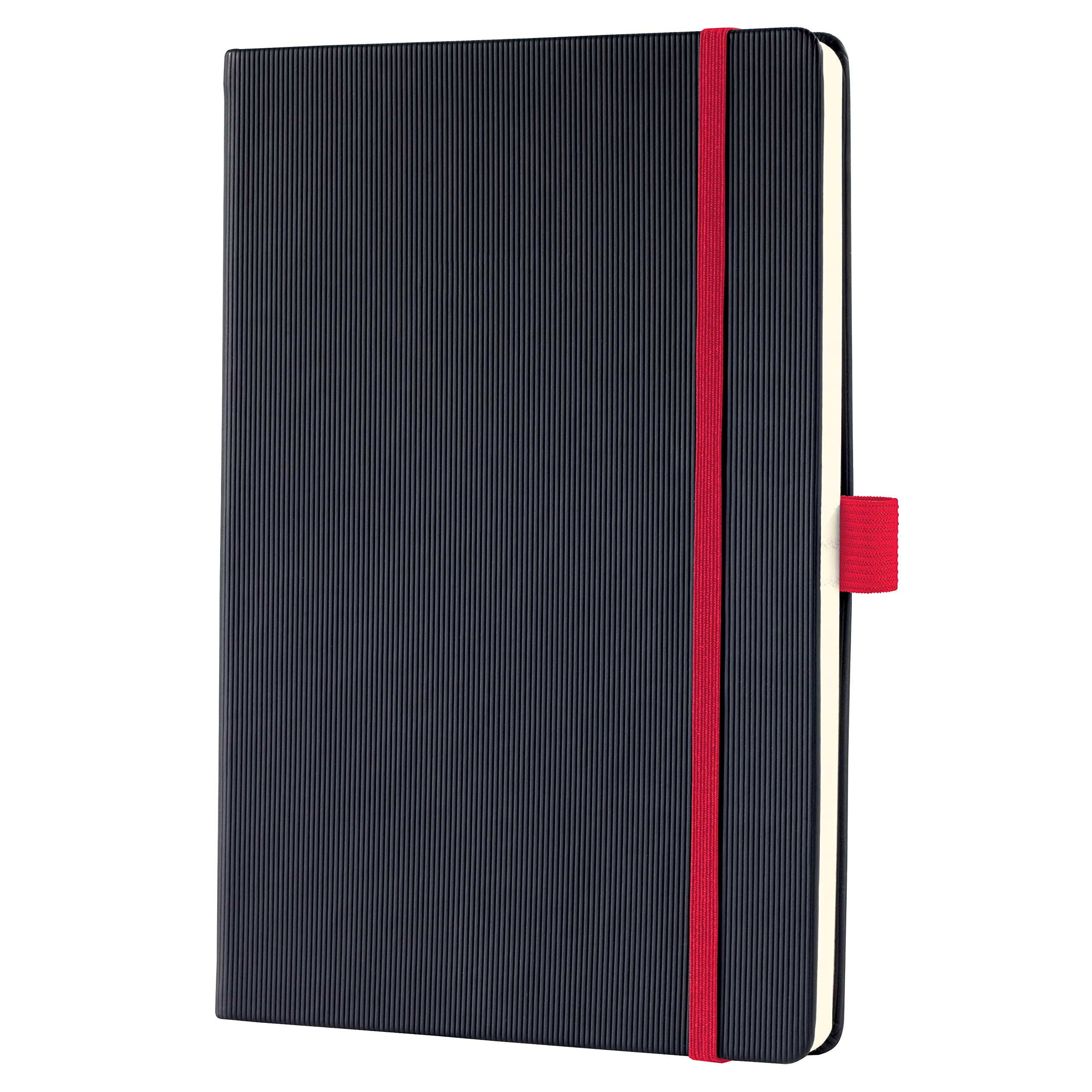 sigel-conceptum-notizbuch-a5-liniert-hardcover-schwarz-rot-194-seiten image 2