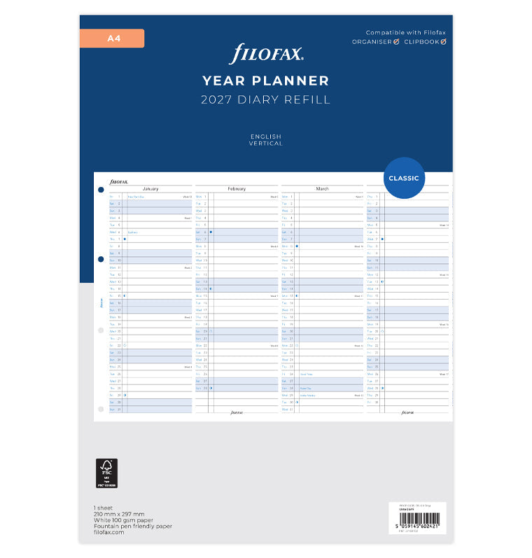 filofax-jahresplaner-englisch-a4-2027-leporello-zum-ausklappen image 1