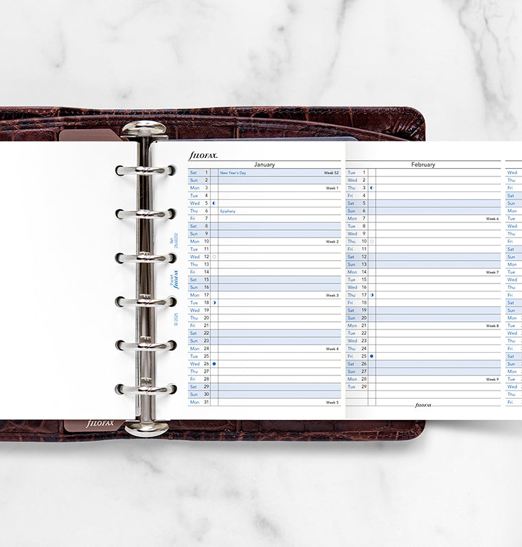 filofax-jahresplaner-englisch-pocket-2028-leporello-kalendereinlage image 2