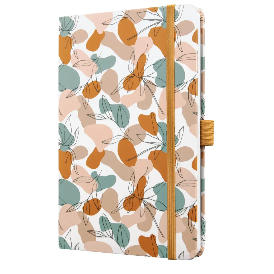 sigel-jolie-notizbuch-a5-liniert-hardcover-autumn-linear-leaves image 1