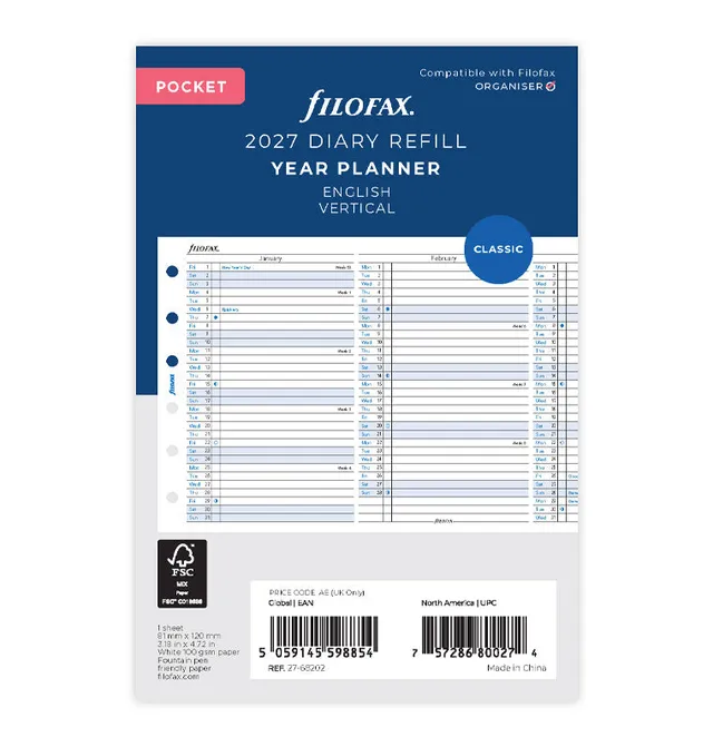 filofax-jahresplaner-2027-englisch-pocket-leporello-faltplan image 1
