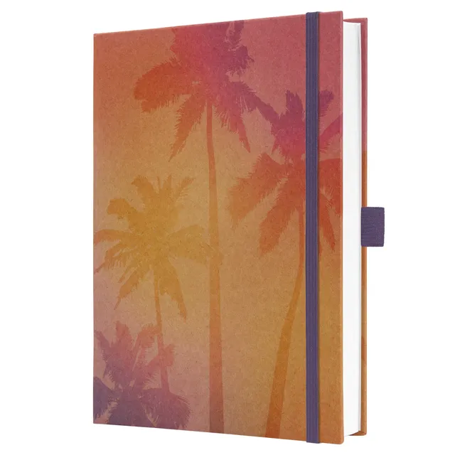 sigel-jolie-notizbuch-a5-liniert-pink-violett-pure-palms-192-seiten-hardcover image 1