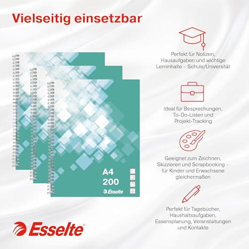 esselte-collegeblock-a4-liniert-gr-n-3er-pack-200-blatt image 8