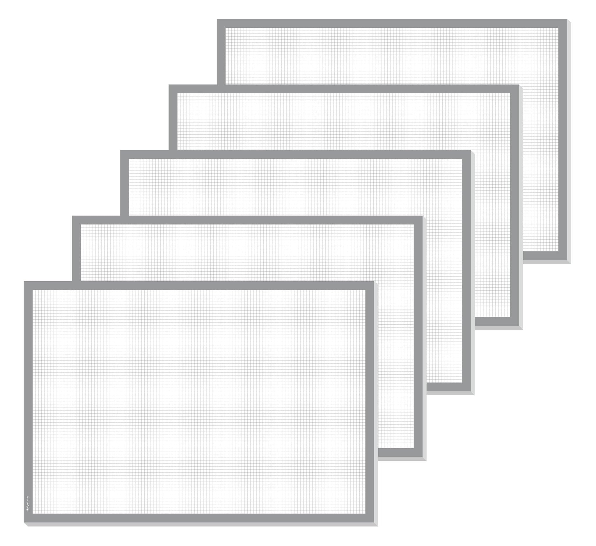 sigel-papier-schreibtischunterlage-din-a2-kariert-grau-5er-set image 1