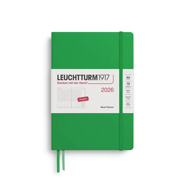 leuchtturm1917-wochenplaner-medium-a5-2026-spring-leaf-englisch image 1