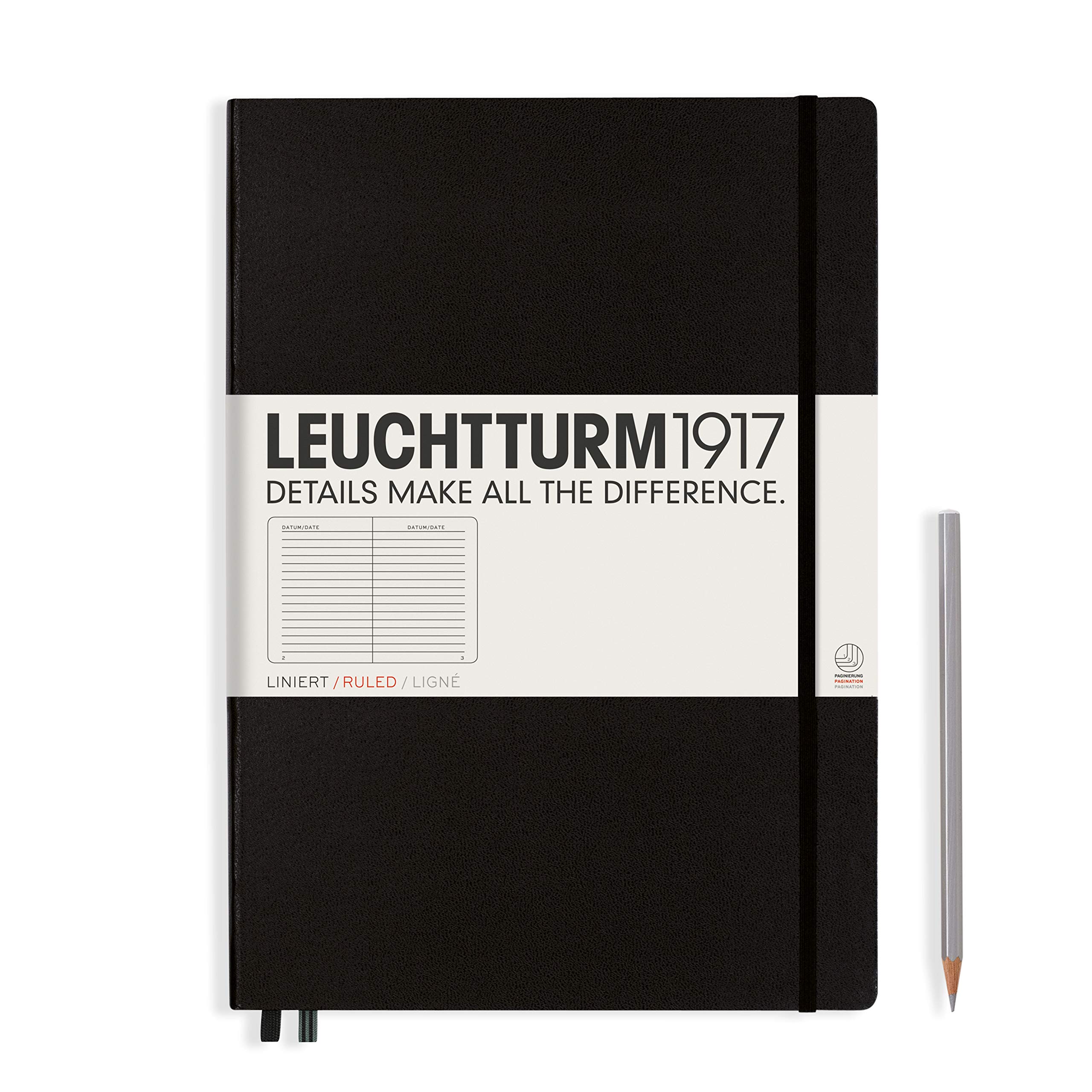 leuchtturm1917-notizbuch-master-classic-a4-schwarz-liniert-hardcover-235-seiten image 1